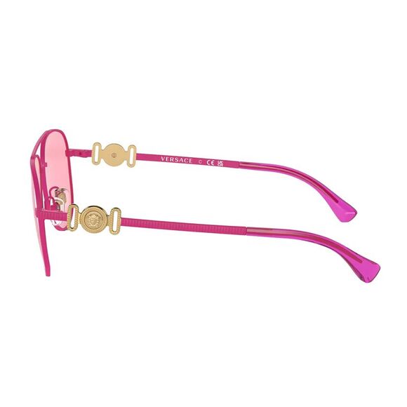 Versace Kids VK 2002 149584 Matte Fuchsia Metal Aviator Sunglasses Pink Lens - Picture 3 of 3